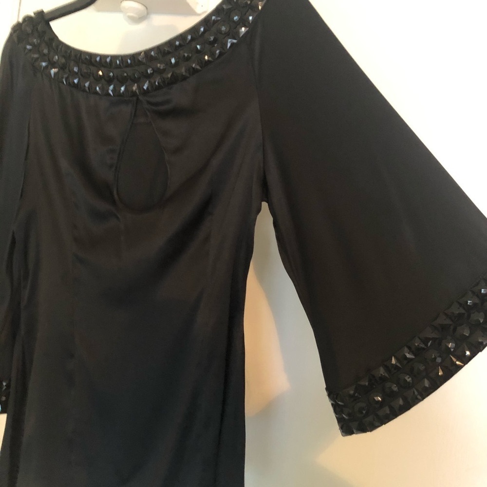 Fancy silk beaded rhinestone top